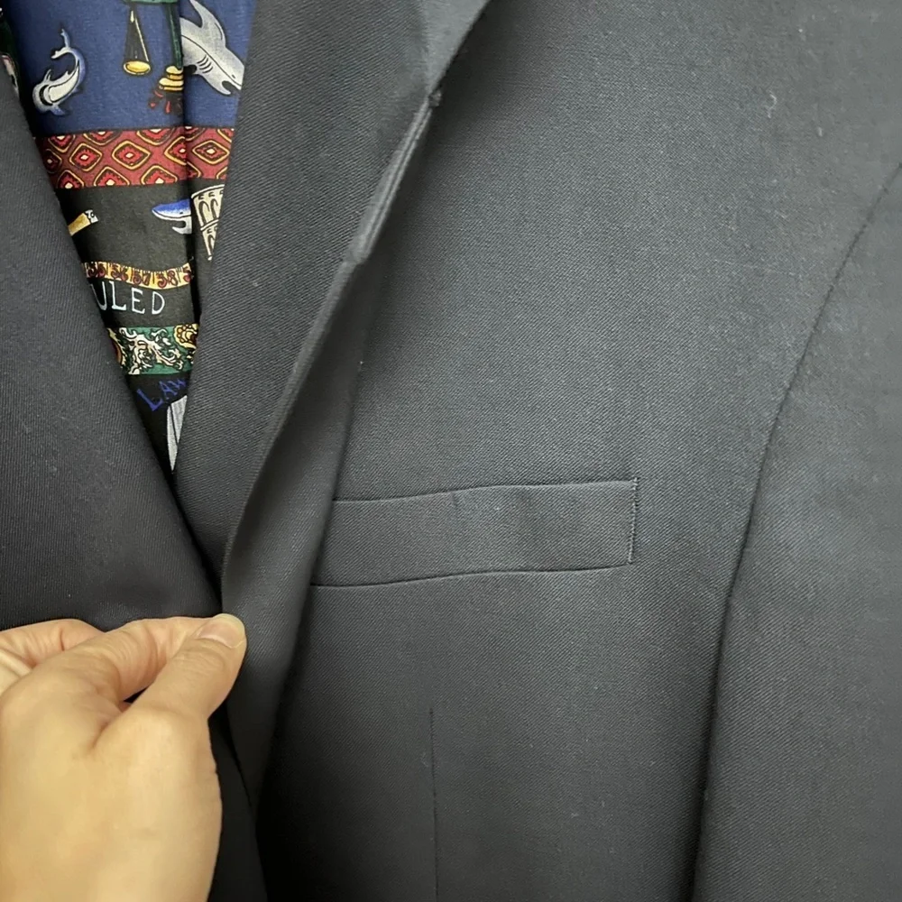 Nicole Miller Vintage Navy Wool Suit Jacket Blazer Sport Coat Sz 40R